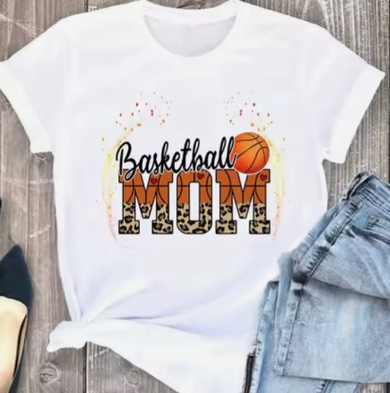 Basketball Mom Shirt-Leopard
