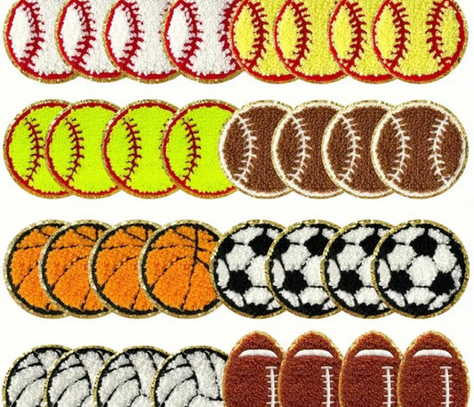 Baseball Patch w/ gold glitter border